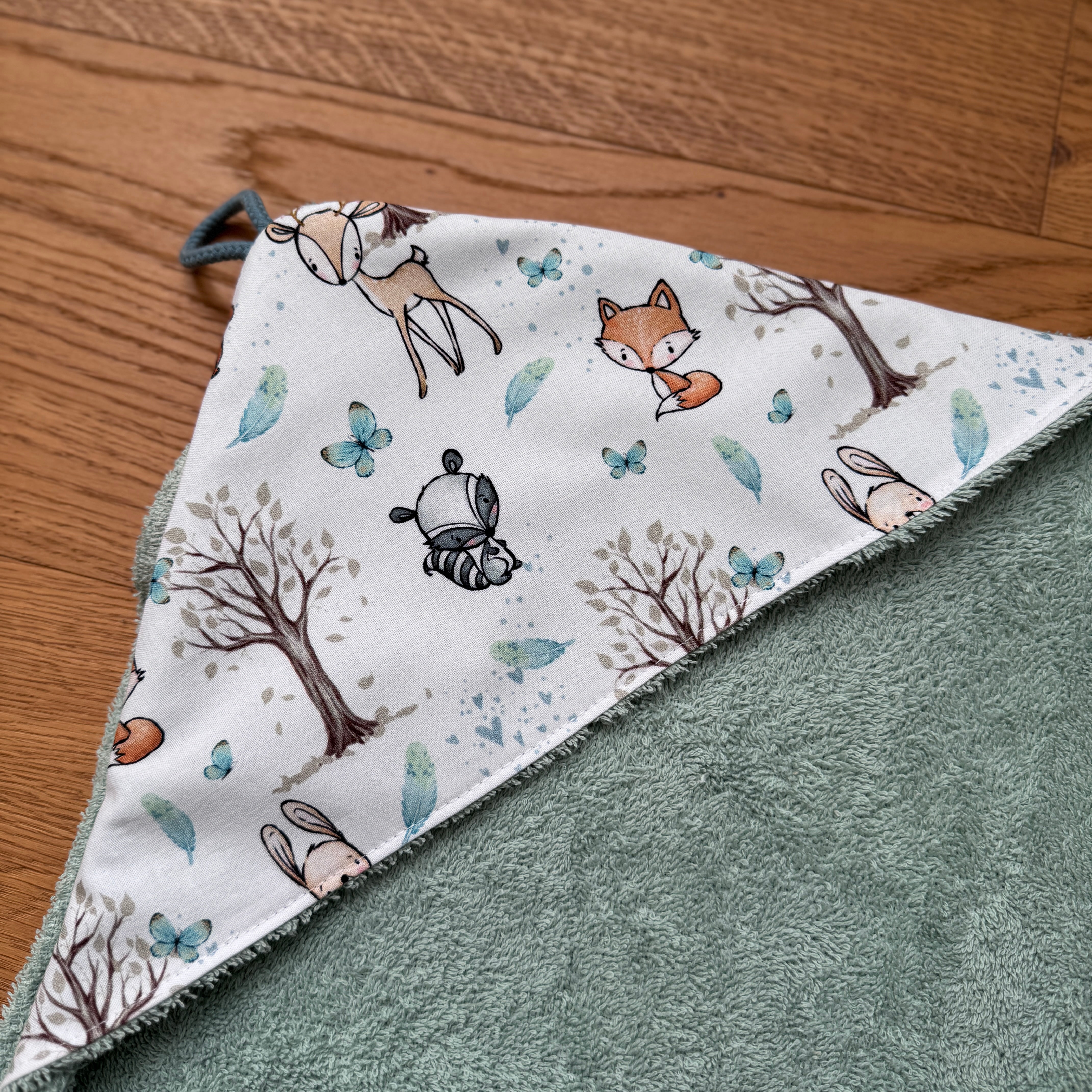 Badetuch-Set „Waldtiere mint“